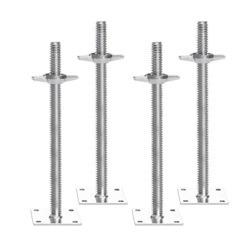 4-pack adjustable leveling jack posts with screw and square base plates