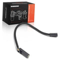 Crankshaft position sensor with black ribbed wiring harness and two-pin connector