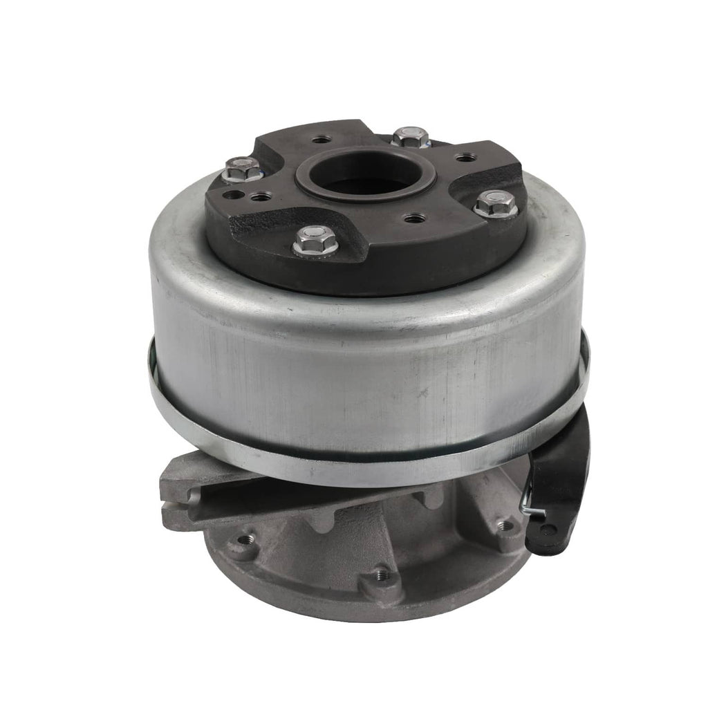 Parking brake actuator assembly with round metal housing and mounting bracket
