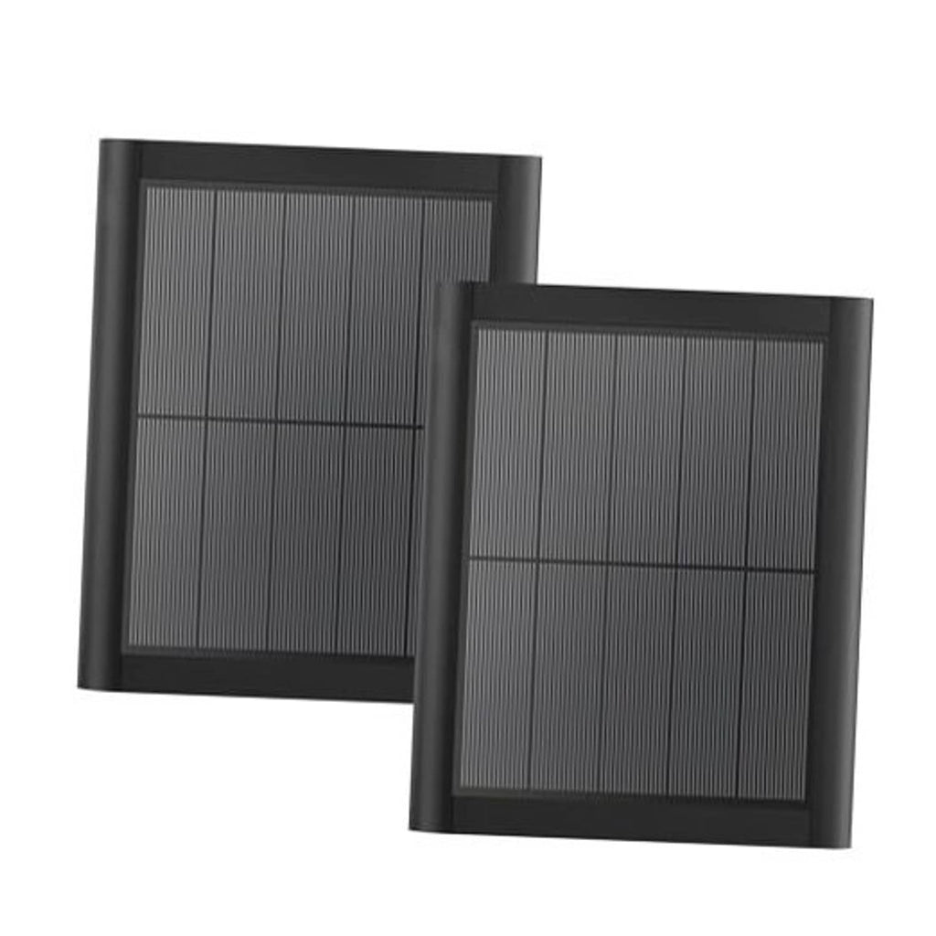 Black square solar panel pair with thin grid surface