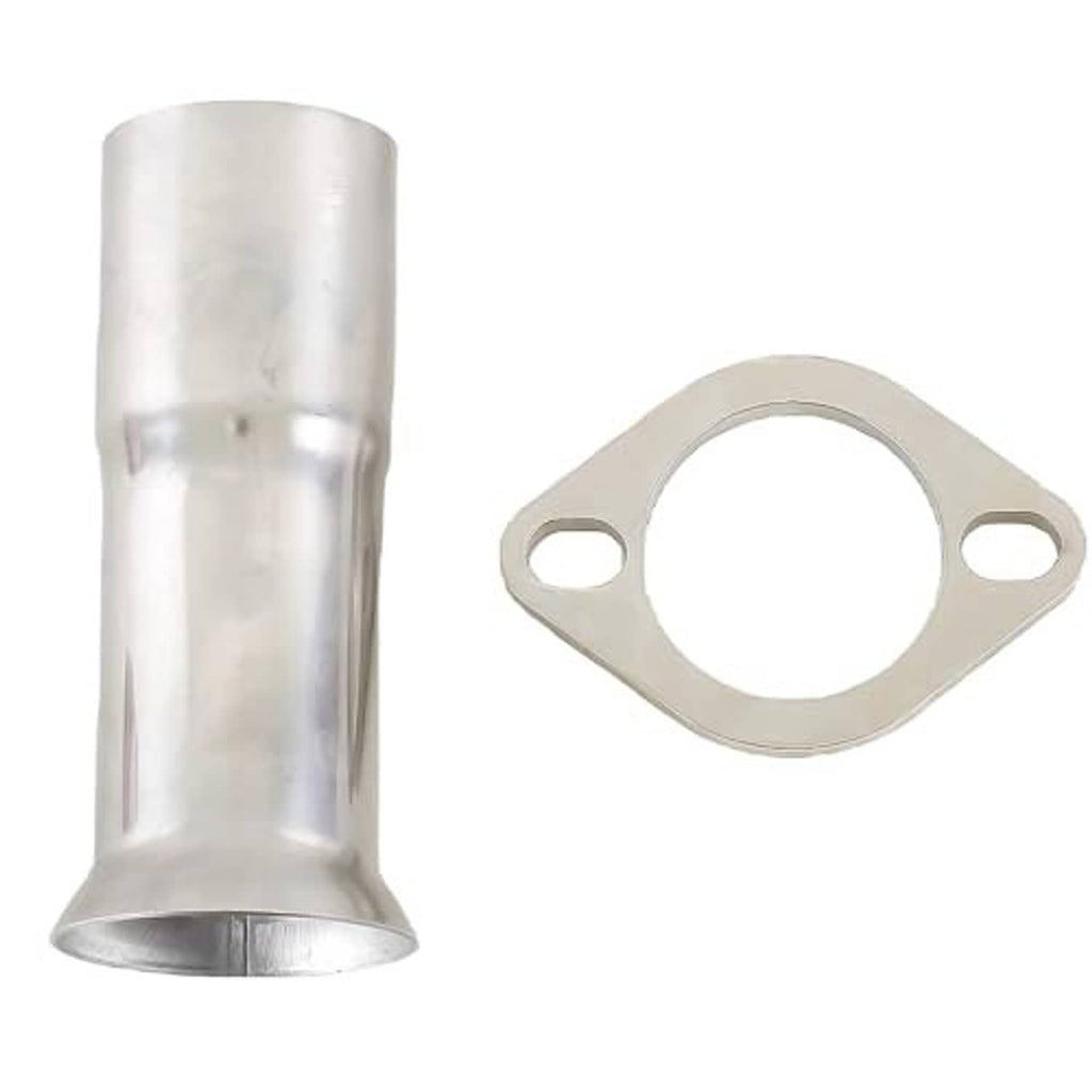 Stainless steel exhaust adapter reducer tube with matching flange gasket plate