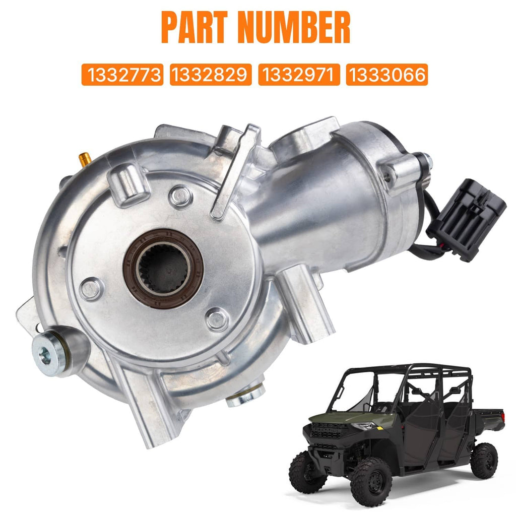 Front differential assembly with circular bearing opening and black wiring connector