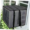 Black mesh air conditioner cover with dark top panels and side straps