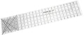 Clear acrylic ruler with grid markings and lip edge, 5 x 24-inch