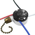 Bronze 3-speed ceiling fan pull-chain switch with 4-wire leads and pull chain