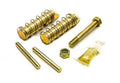 Repair kit with brass-colored threaded studs, rods, nut, and small hardware bag