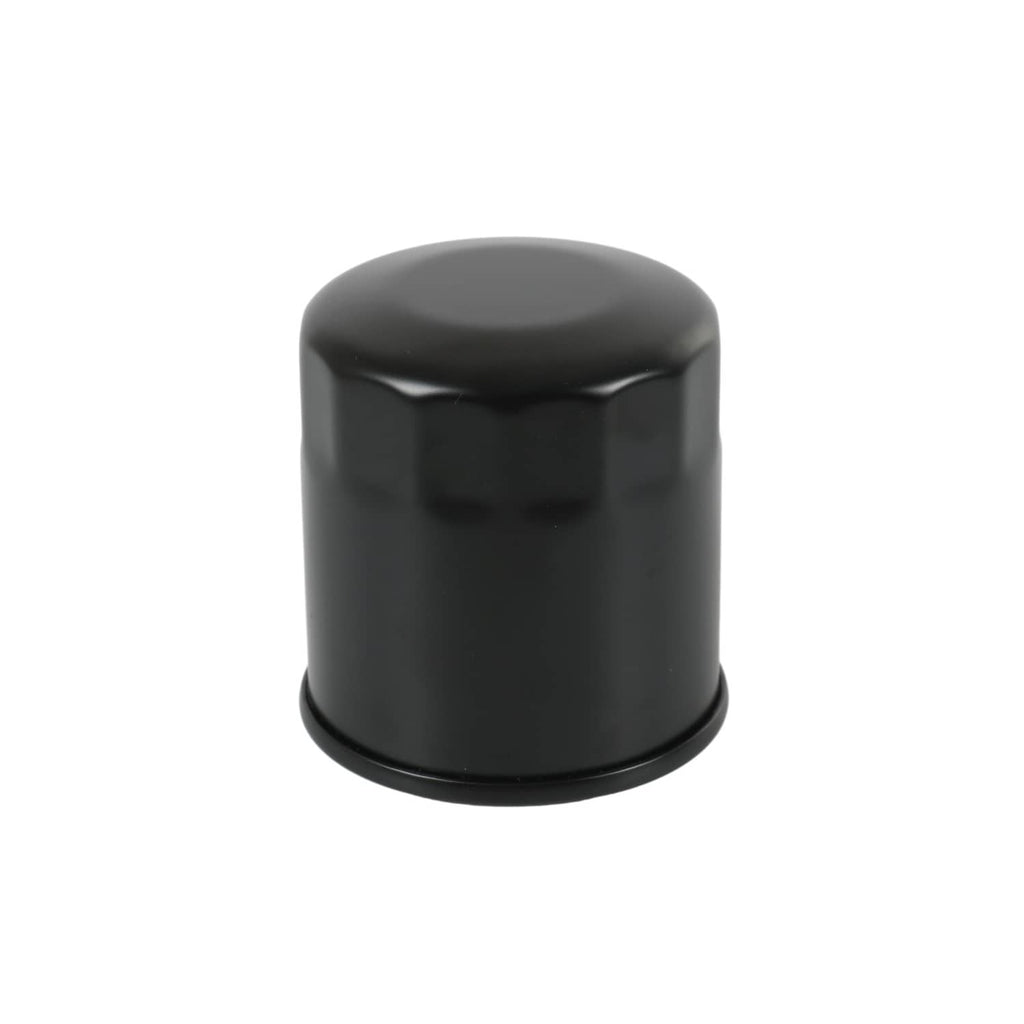 Single hydraulic oil filter canister, black cylindrical housing with rounded top