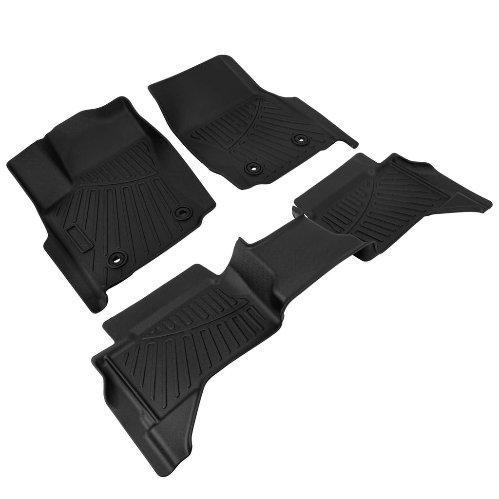 RivetOak For 24-26 Toyota Tacoma Double Cab Floor Mats All Weather 3D Carpets Liners TPE