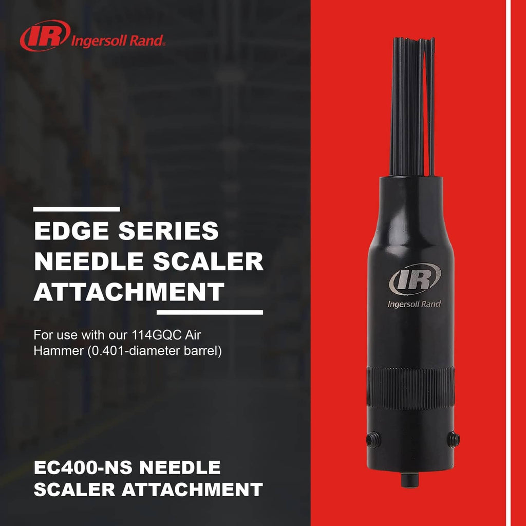 Ingersoll Rand Edge Series needle scaler attachment, black tool with needle tip bundle