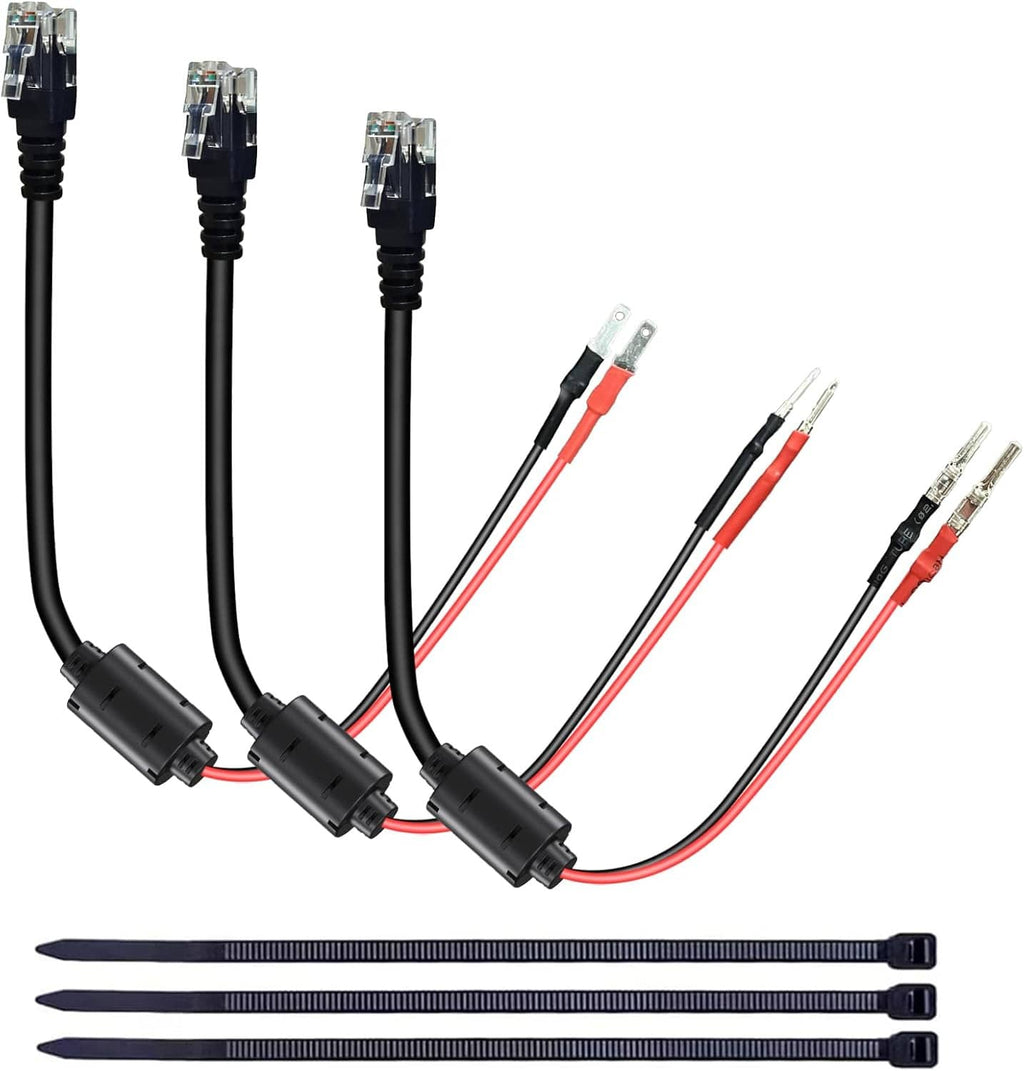 Hardwire power cord kit with radar detector plugs, wires, and mounting zip ties