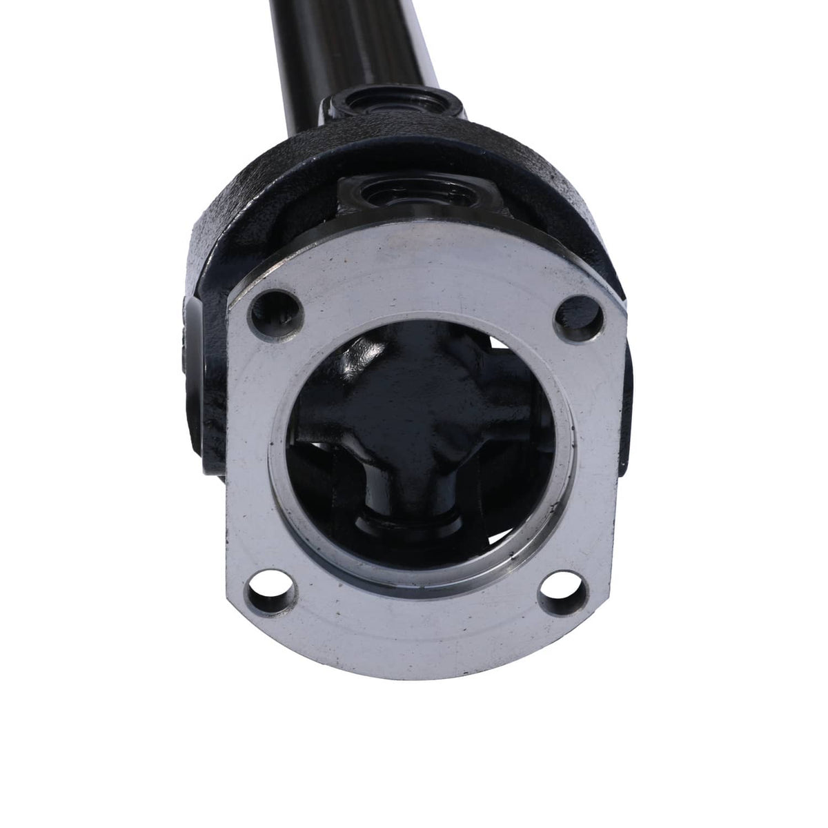 Front drive shaft assembly end yoke with bolt pattern and black center joint