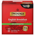 Twinings decaffeinated English Breakfast tea box, 100 pure black teabags