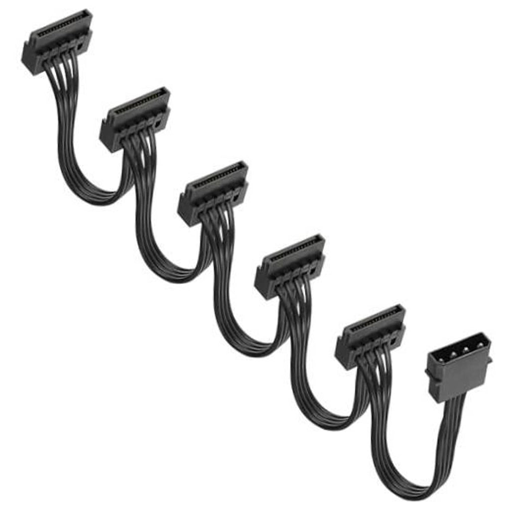IDE 4-pin male to SATA power splitter cable with 5 SATA female connectors