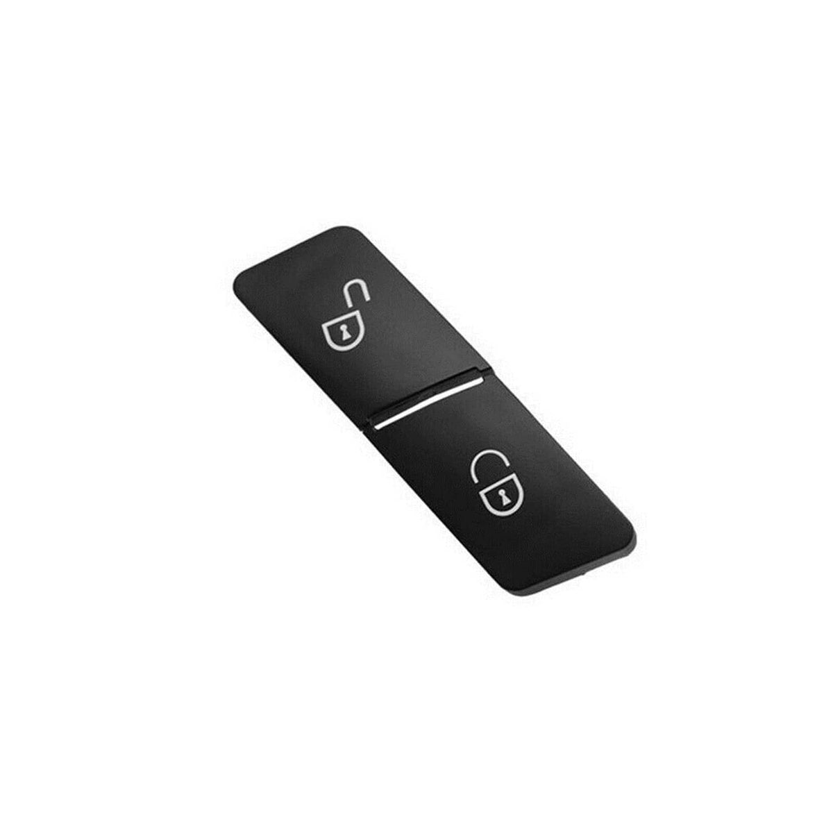 Black door lock switch button with lock and unlock icons on a long switch face