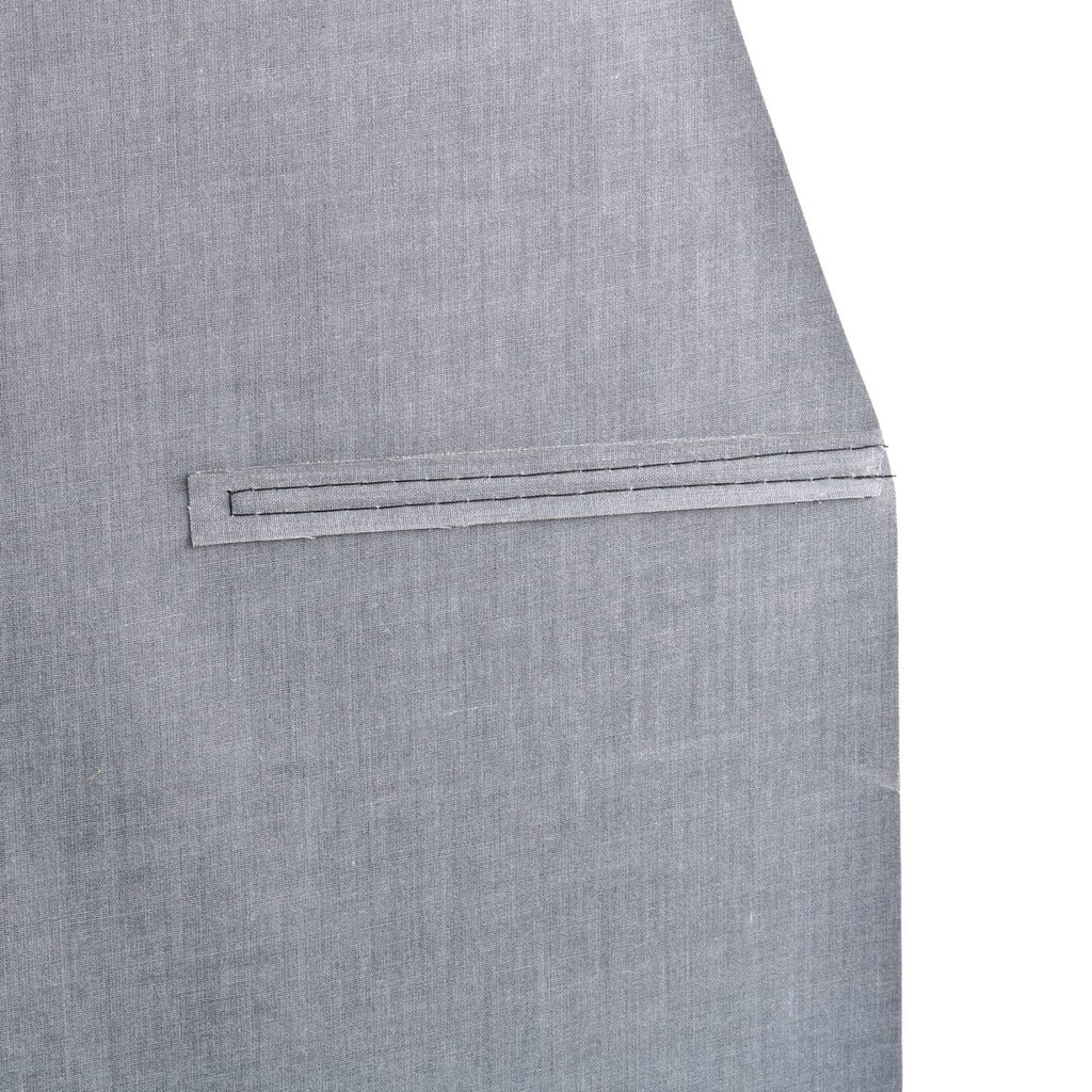 Cargo cover top pocket with horizontal label slot detail