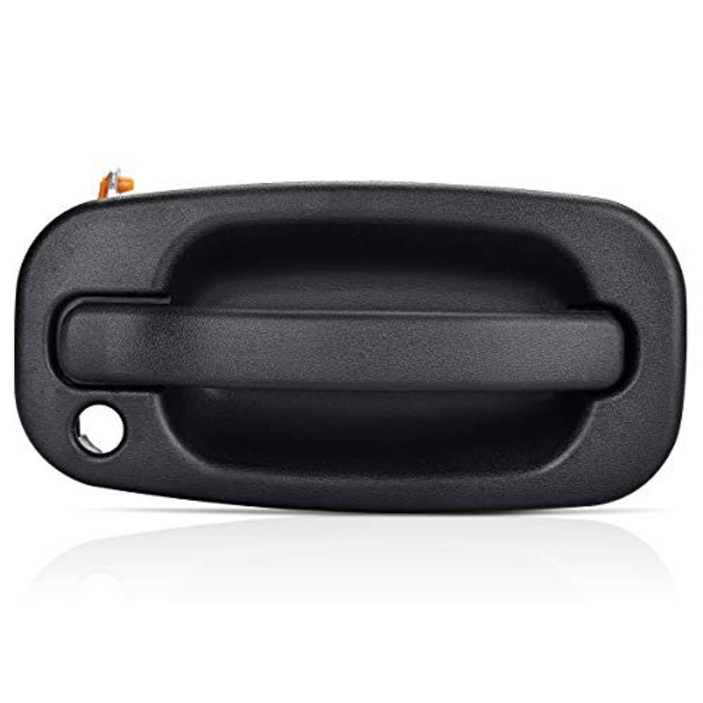 Exterior front door handle with key hole, matte black oval pull grip