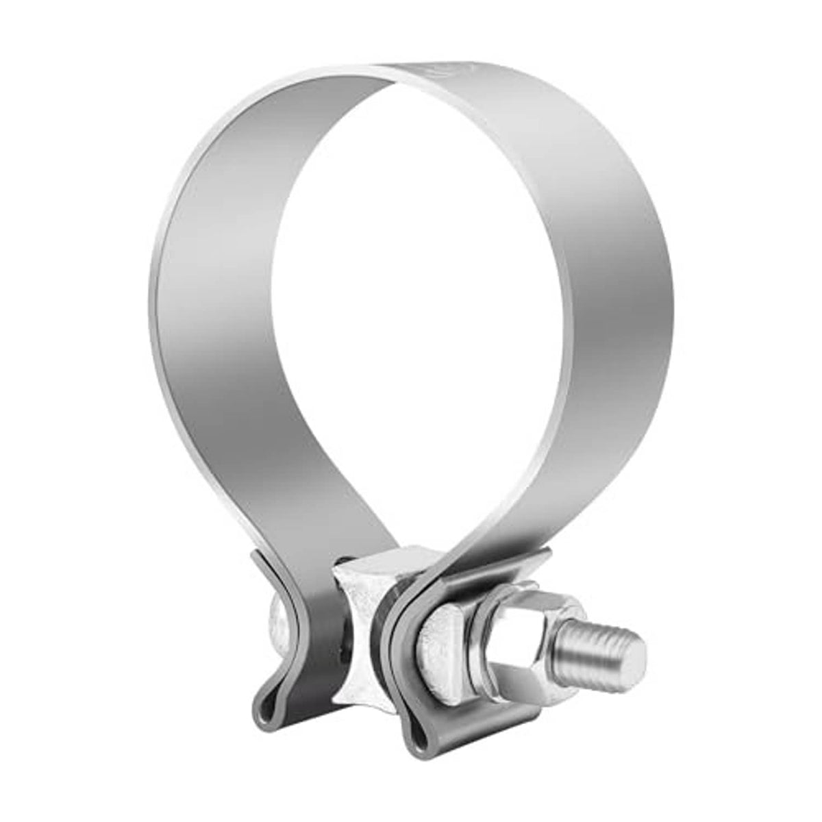2-inch stainless exhaust clamp with bolt, narrow band and metal strap