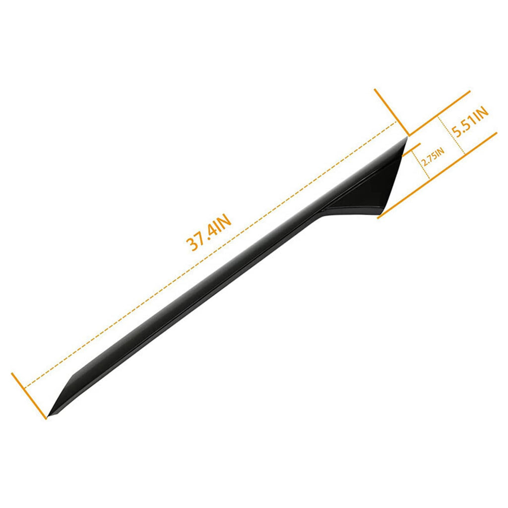 Black right-side A-pillar trim molding with size markings