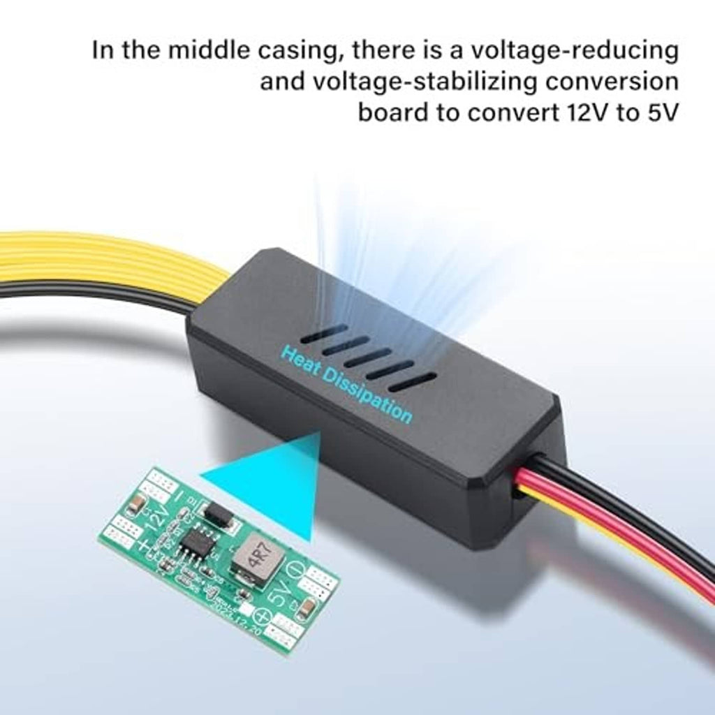 Black voltage-conversion module on ATX 6-pin to SATA power cable with multicolor wire leads