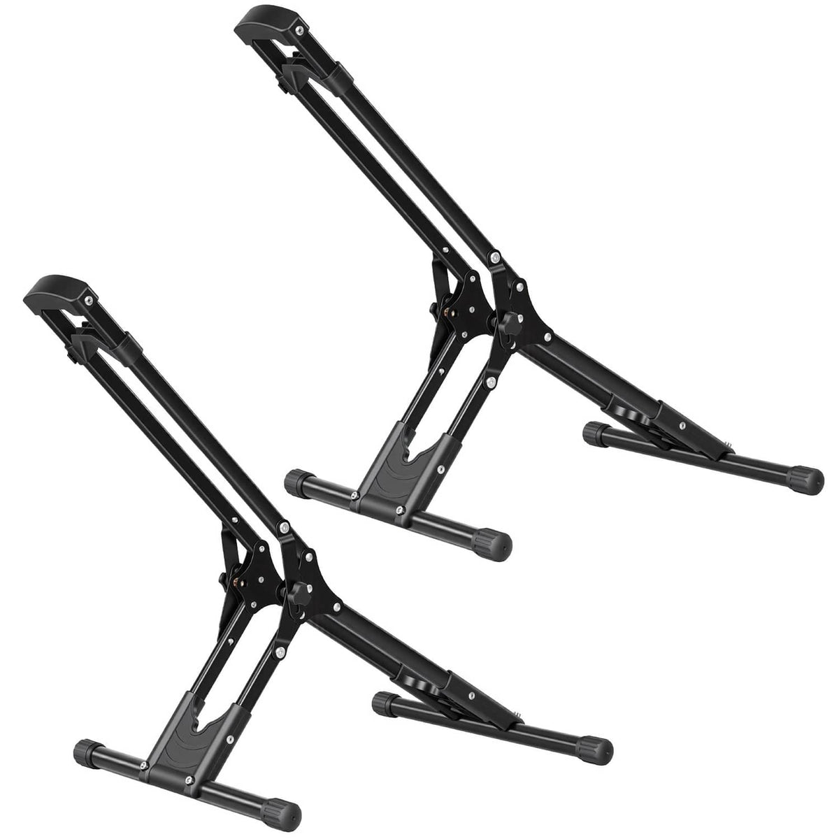 Foldable bike storage rack set of 2 with black frame and padded support bars