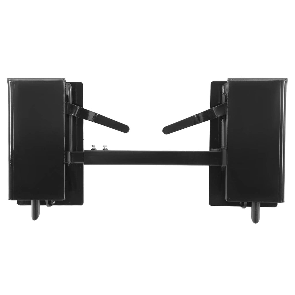 Black quick-tach conversion adapter with two side brackets and angled support arms