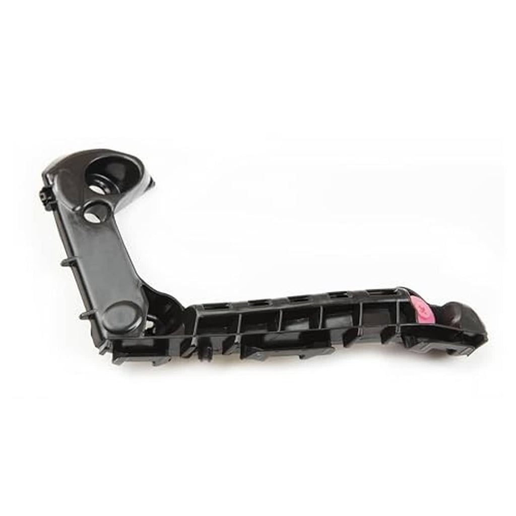 Front bumper bracket retainer, black plastic with pink insert and curved mounting eyelet