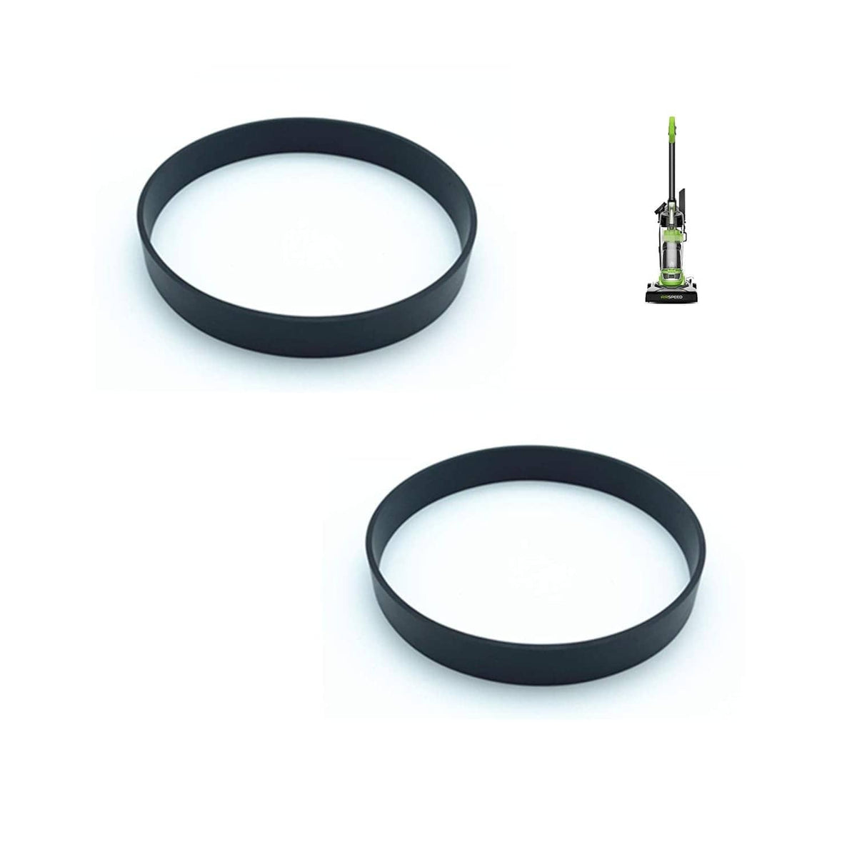 Set of two black flat replacement vacuum belts