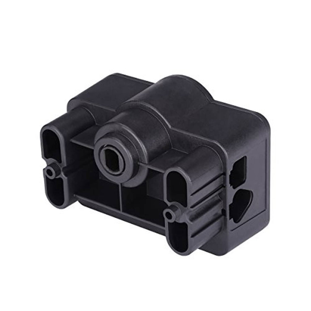 Black throttle potentiometer angled view with central circular port and side slots