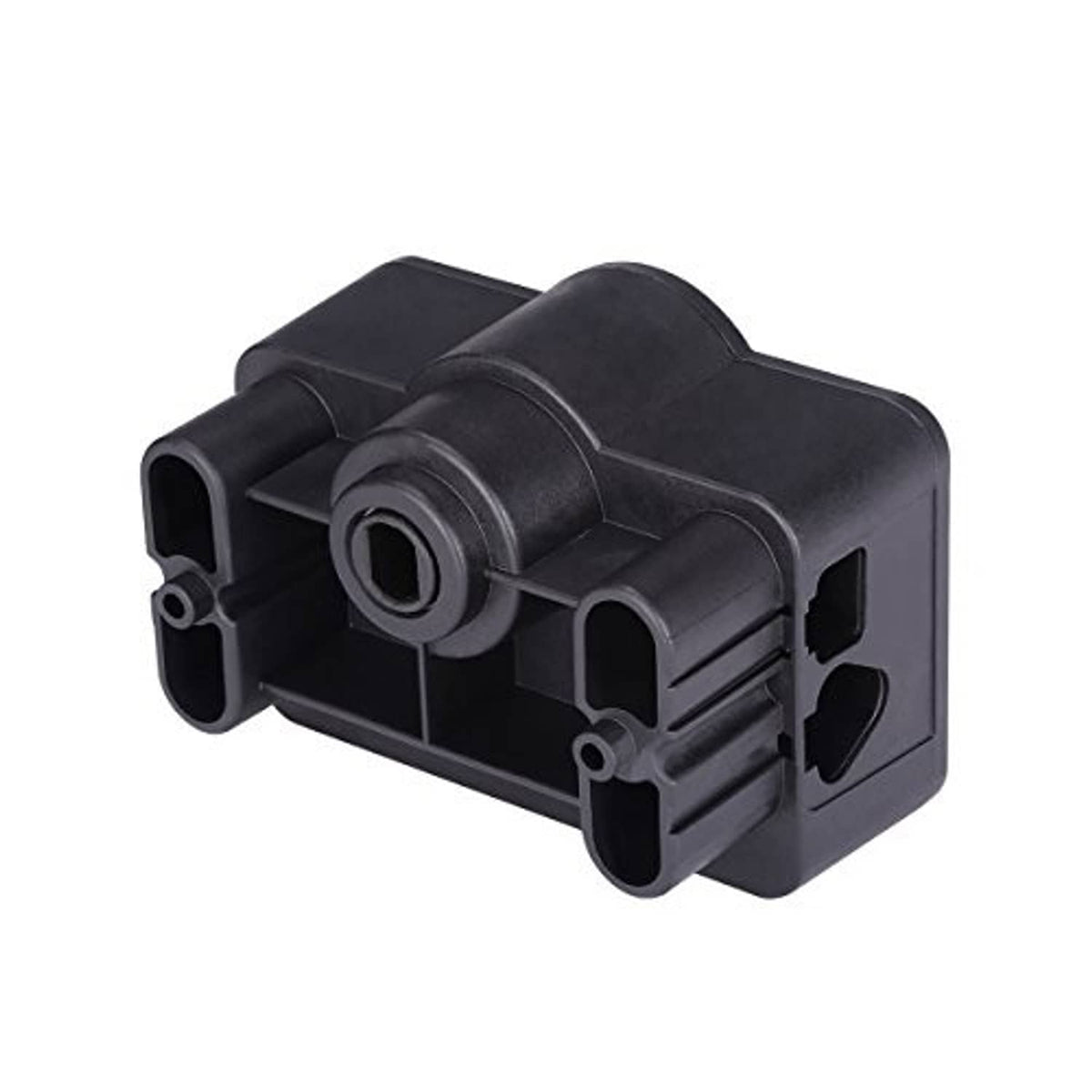 Black throttle potentiometer angled view with central circular port and side slots