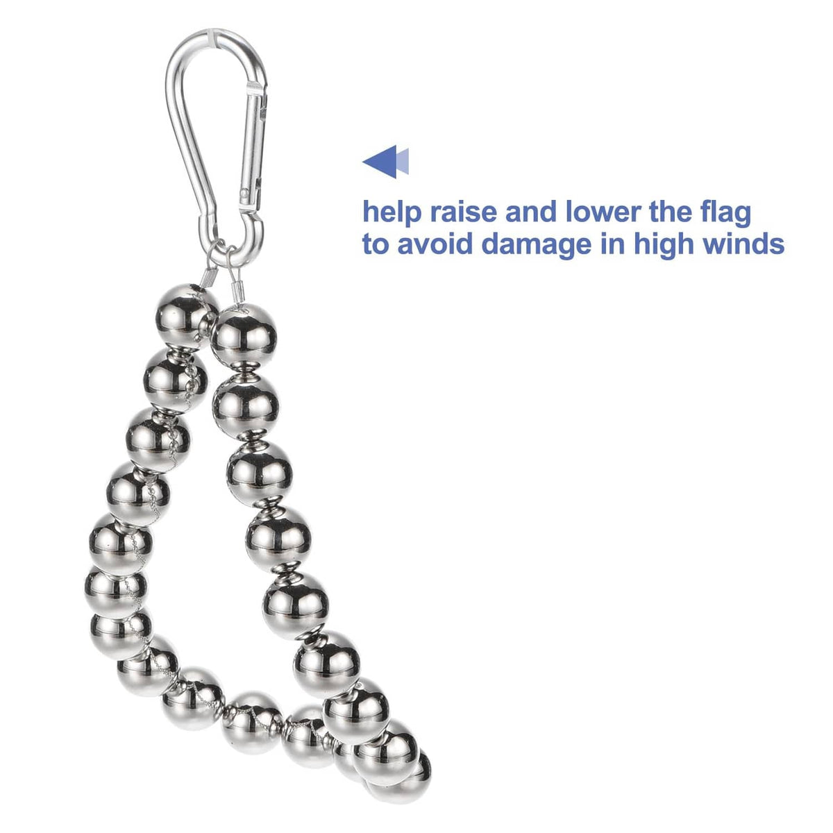 Stainless steel beaded retainer ring chain with hook and round beads