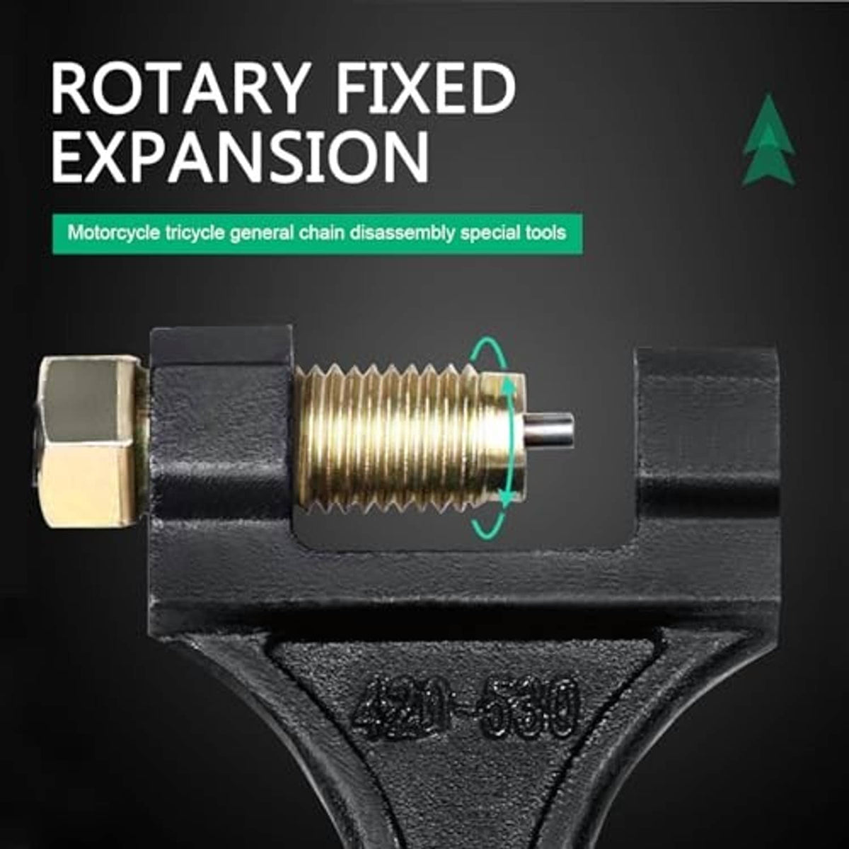Chain breaker rotary fixed expansion tool with threaded anvil and handle
