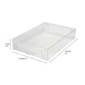 Clear plastic display case with hinged cover for figure boxes