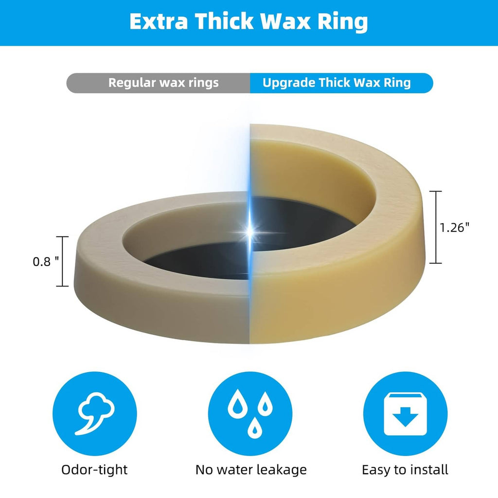 Extra-thick yellow toilet wax ring gasket with center opening, round seal
