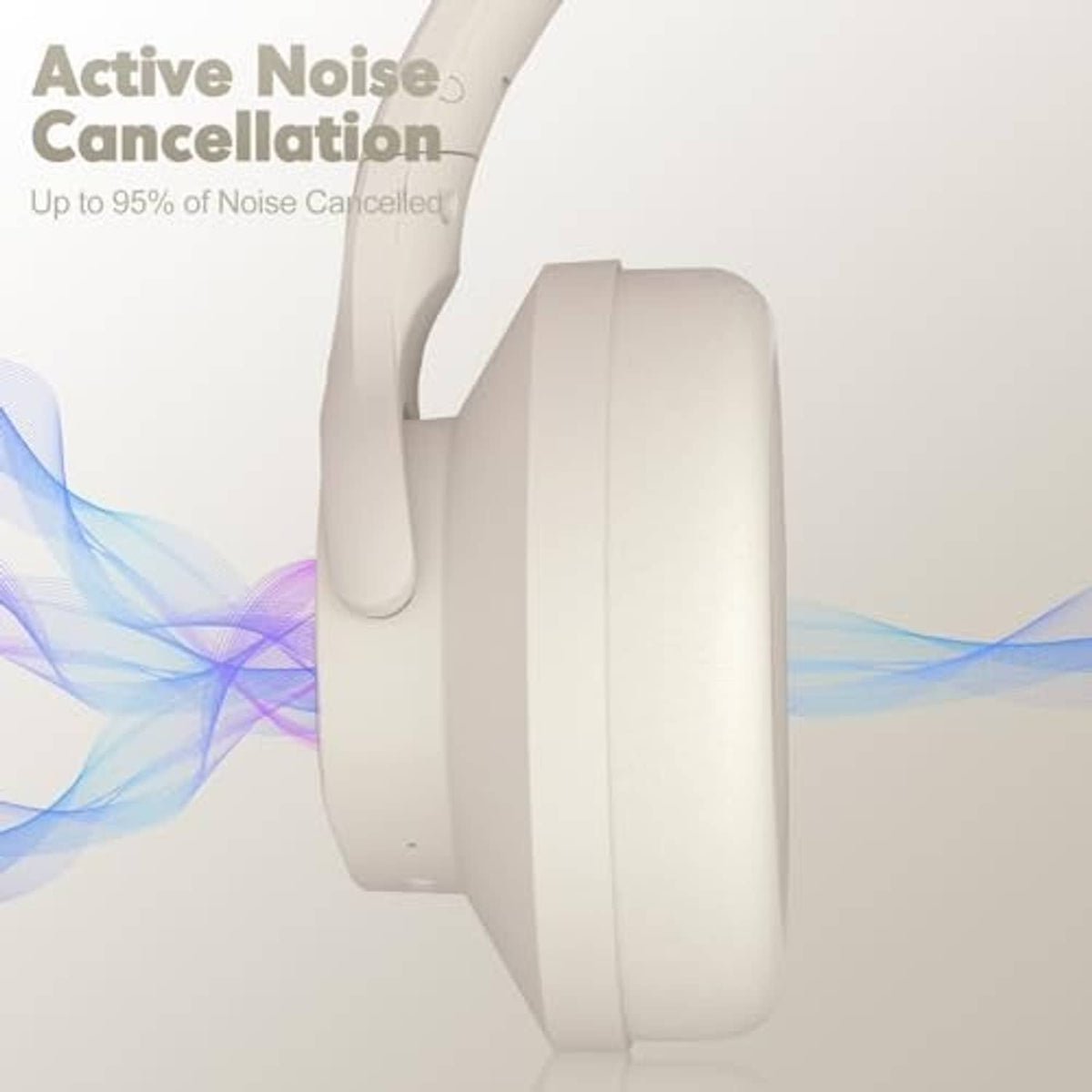 Milky white over-ear headphones with visible side profile of the ear cup
