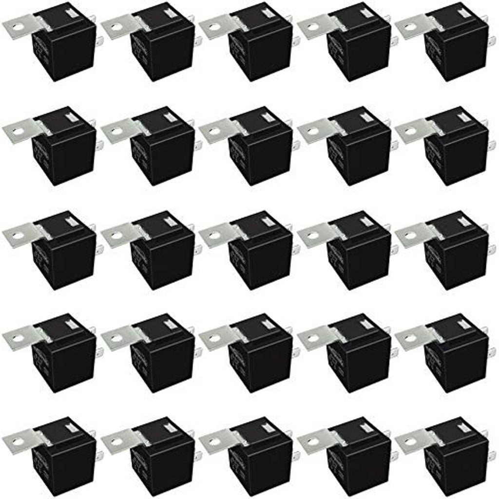 Automotive SPDT relay set, black cube relays with silver blade terminals (multiple units)