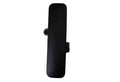 Exterior outside door handle, textured black, slim vertical shape with mounting screws