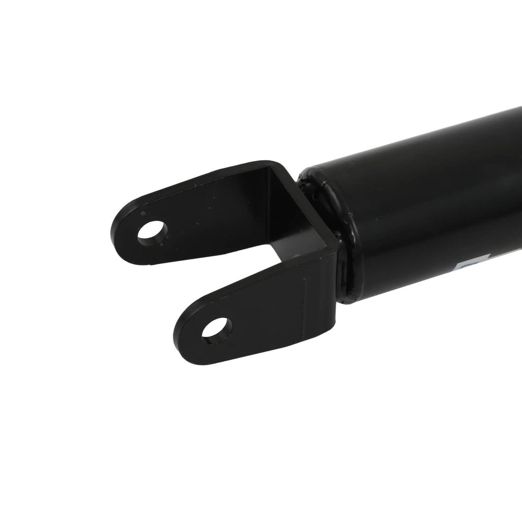 Black coilover strut mounting bracket with two oval holes
