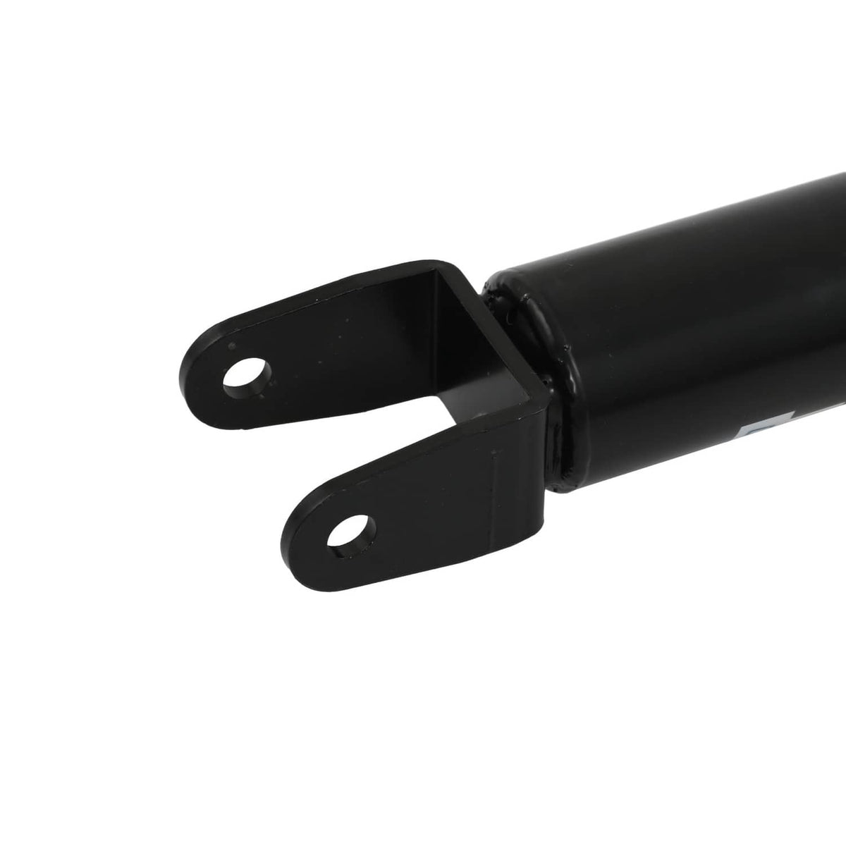 Black coilover strut mounting bracket with two oval holes