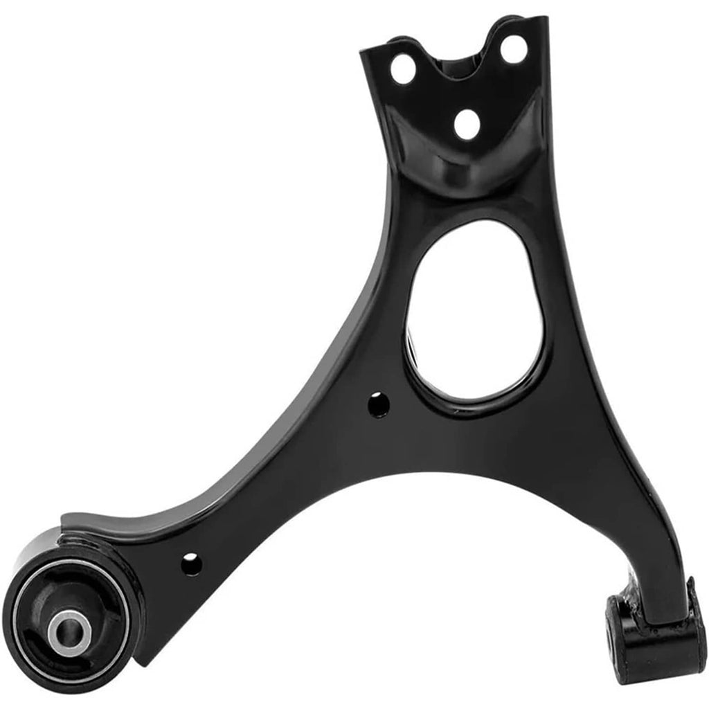 Black control arm with central opening and front bushing