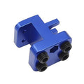 Blue metal motorcycle chain link press tool with black threaded rollers and side arm