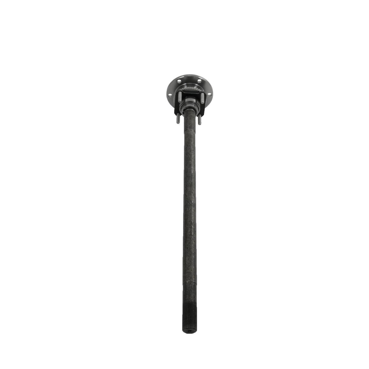 Rear axle shaft with bearing hub, round flange face and long metal shaft