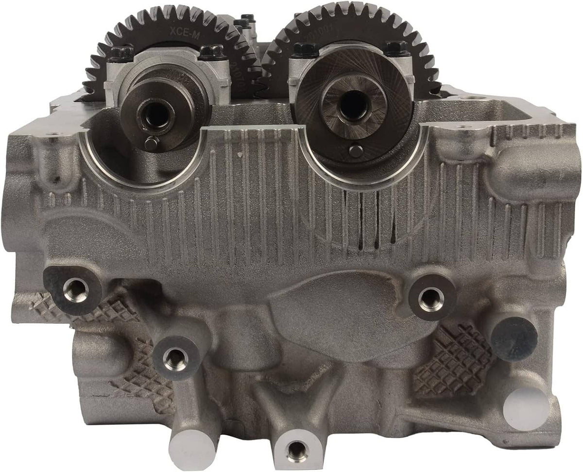 Cylinder head housing with cam gear housings and timing components, gray metal