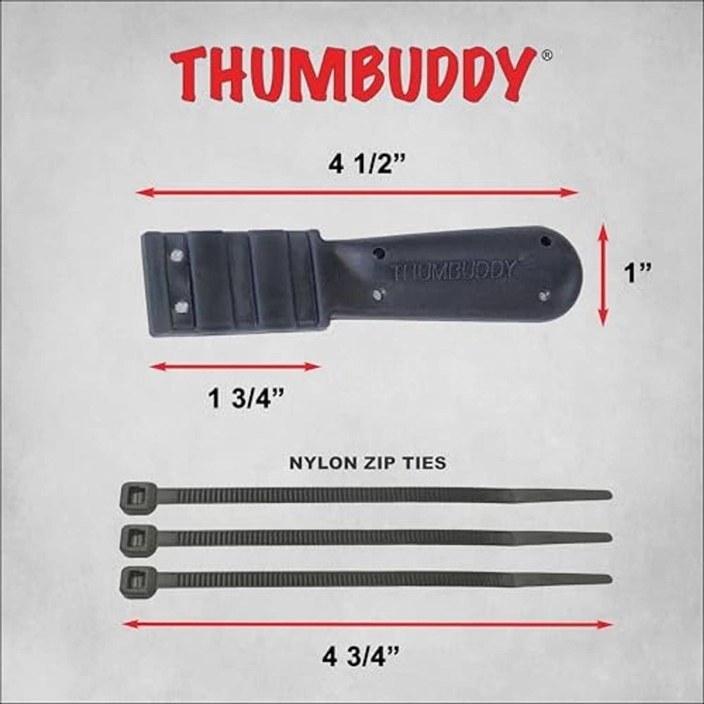 Black throttle thumb extender size diagram with nylon zip ties included