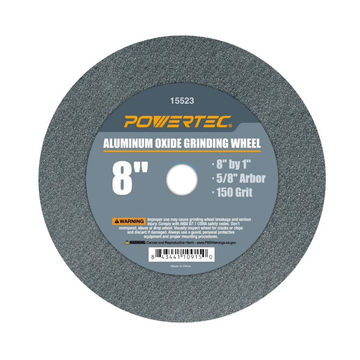 8-inch aluminum oxide bench grinder wheel, 150 grit, 5/8" arbor