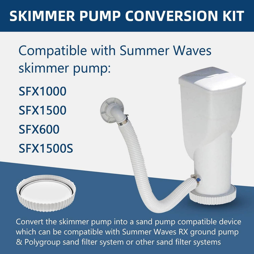 Conversion kit adapter with white canister fitting and circular cap component