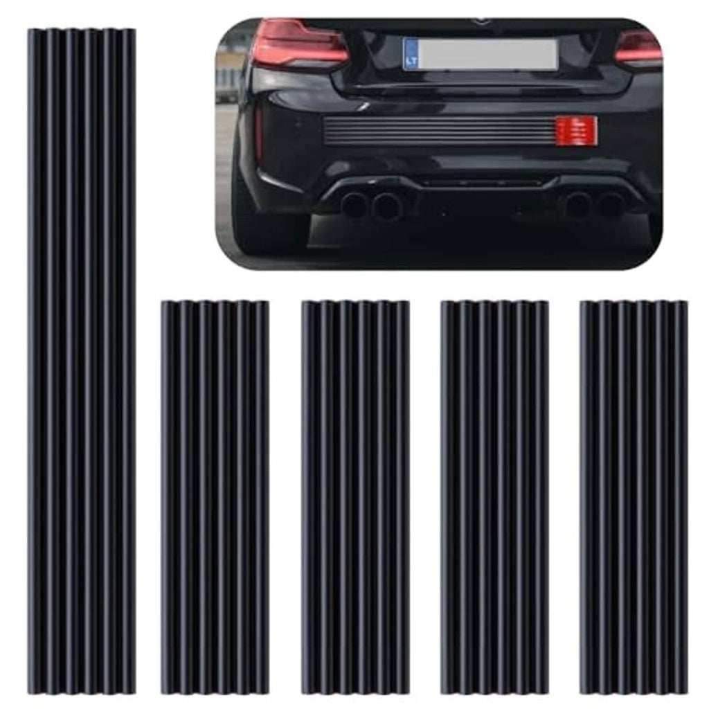 Black ribbed self-adhesive rubber bumper protector strips, multiple piece guard set