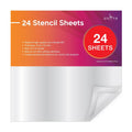 PET stencil sheet set, 24 blank 12x12 acetate mylar sheets, easy cut pack
