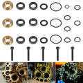 Pressure washer seal kit with brass caps, black O-rings, and fittings