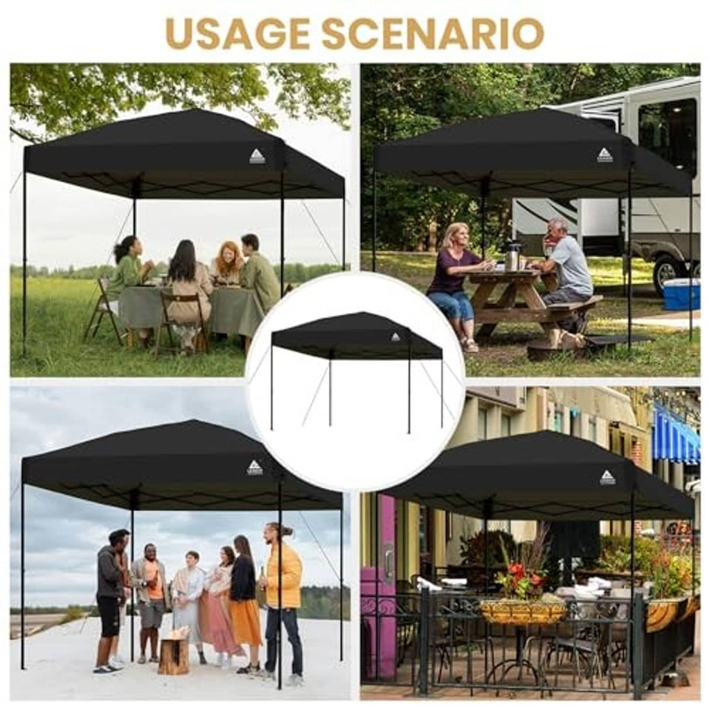 Black pop-up canopy top replacement cover for patio, lawn, and outdoor events
