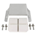 White outboard jack plate with side mounting brackets and four included bolts
